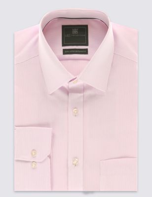 2in Longer Performance Pure Cotton Non-Iron Grid Checked Shirt